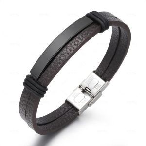 Pulsera Cuero Multicapa
